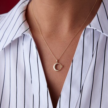 Taşlı Ay Yıldız Kolye - Rayna (1)