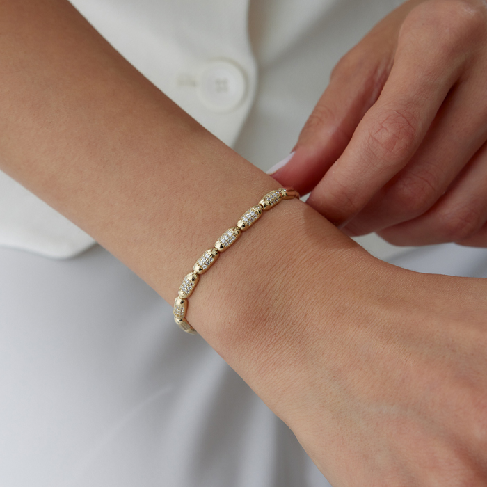 Taşlı Bakla Bileklik - Fiemma