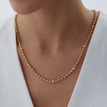 Taşlı Big Tırnak Makası Zincir Kolye - Özer