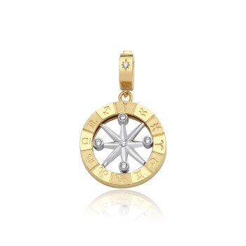 Taşlı Burç Pusula Kolye Ucu - Koçak