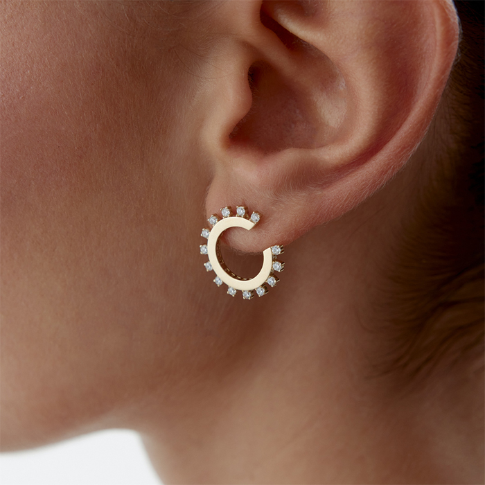 Taşlı C Çark Küpe - RİTİM (1)