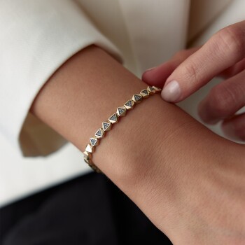 Taşlı Çakıl Taşı Bileklik - Alen