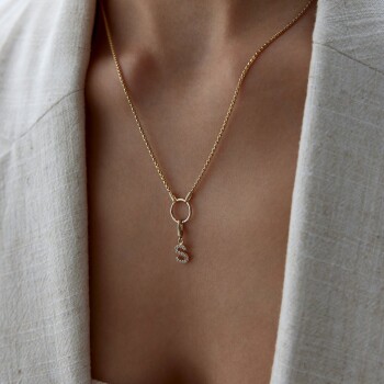 Taşlı Charm Harf Kolye - Alen (1)