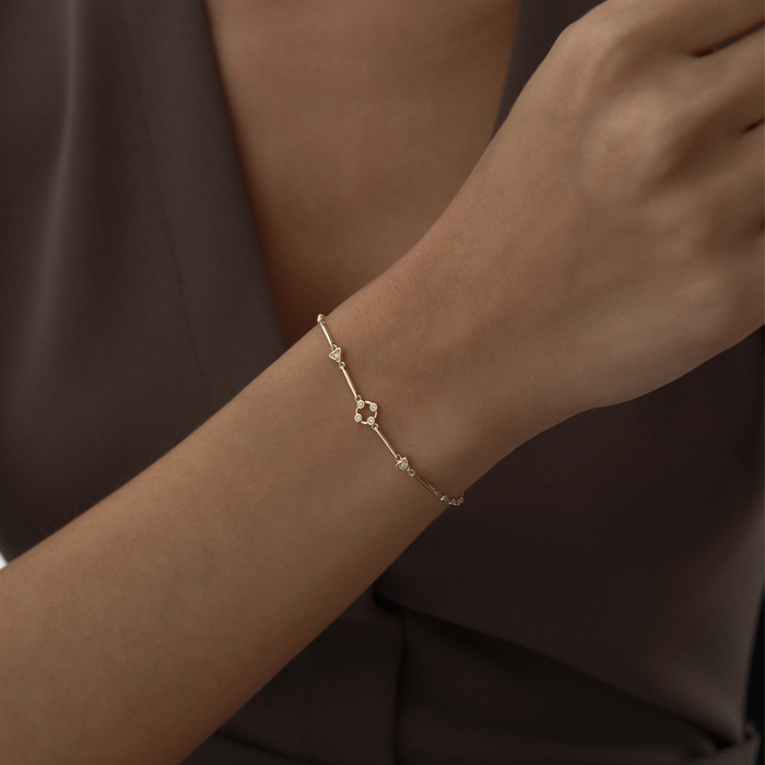 Taşlı Çiçek Örüntü Bileklik - RİTİM (1)