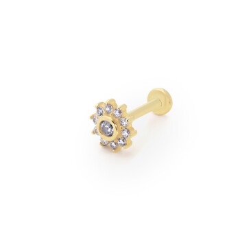 Taşlı Çiçek Tragus Piercing - 1