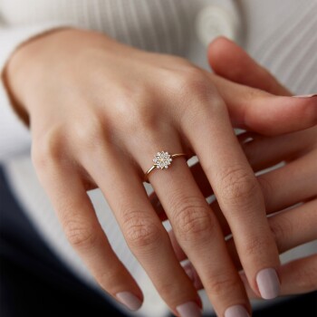 Taşlı Çiçek Yüzük - Rayna (1)