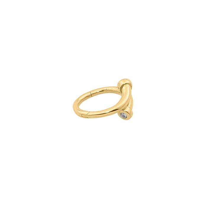 Taşlı Çivi Motifli Helix Piercing - 1