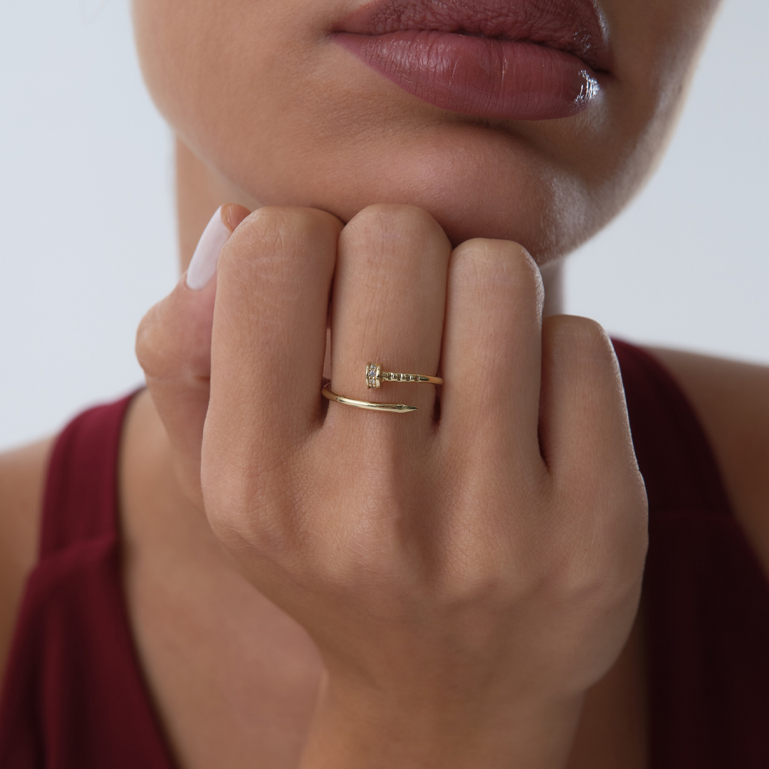 Taşlı Çivi Yüzük - 1