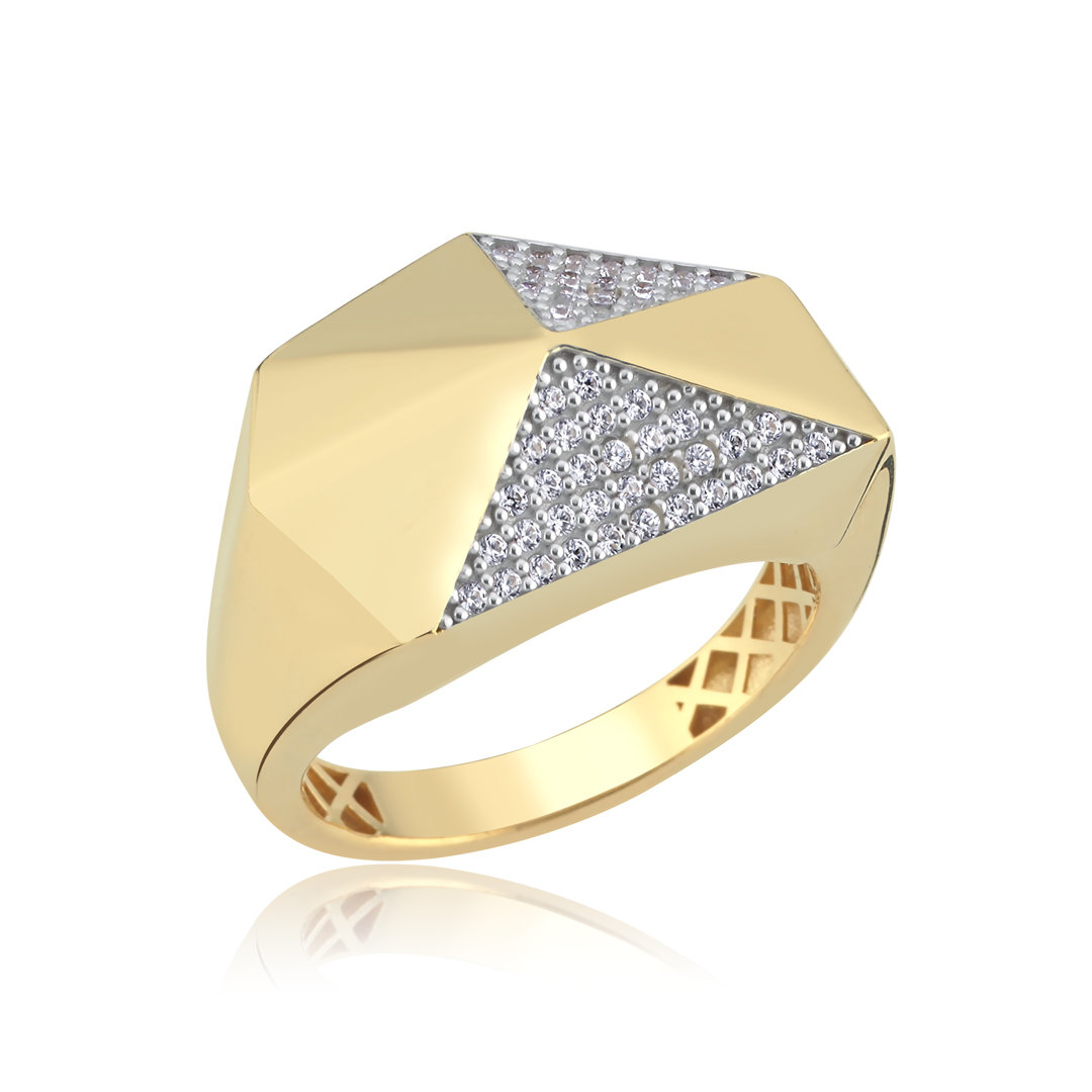 Taşlı Corvette Altın Yüzük - 1