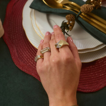 Taşlı Corvette Altın Yüzük - 4