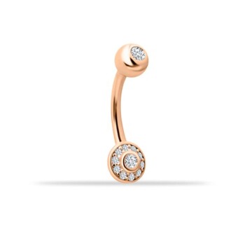Taşlı Daire Motifli Göbek Piercing - Dianora