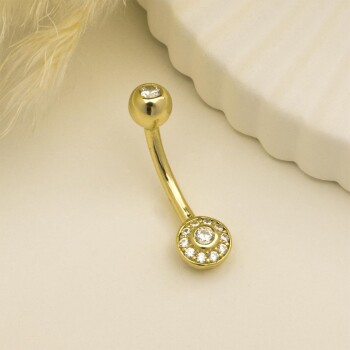 Taşlı Daire Motifli Göbek Piercing - Dianora (1)