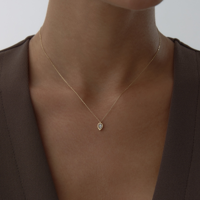 Taşlı Damla Drop Kolye - Gökhan Bera