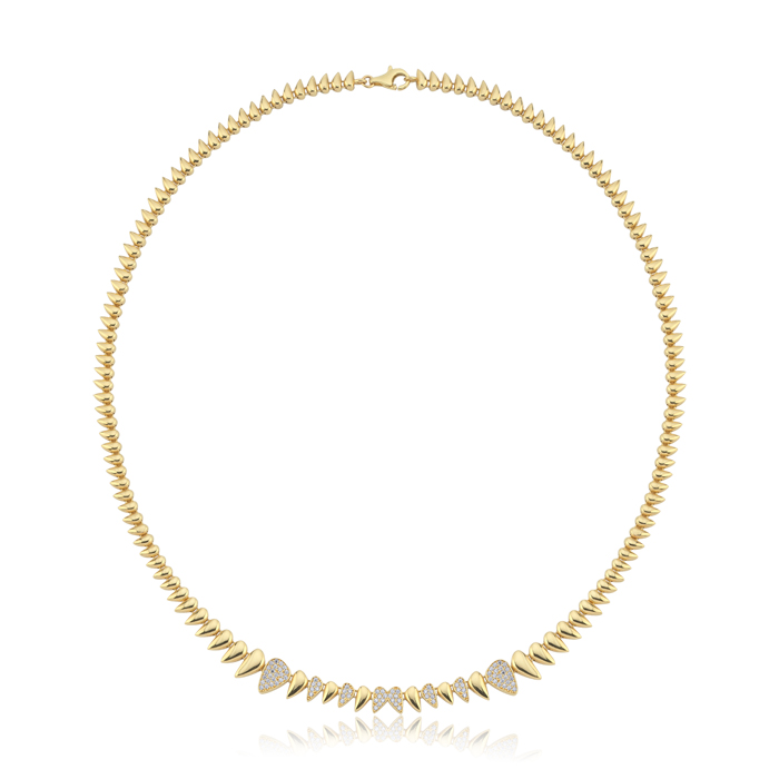 Taşlı Damla Form Altın Kolye - Rayna