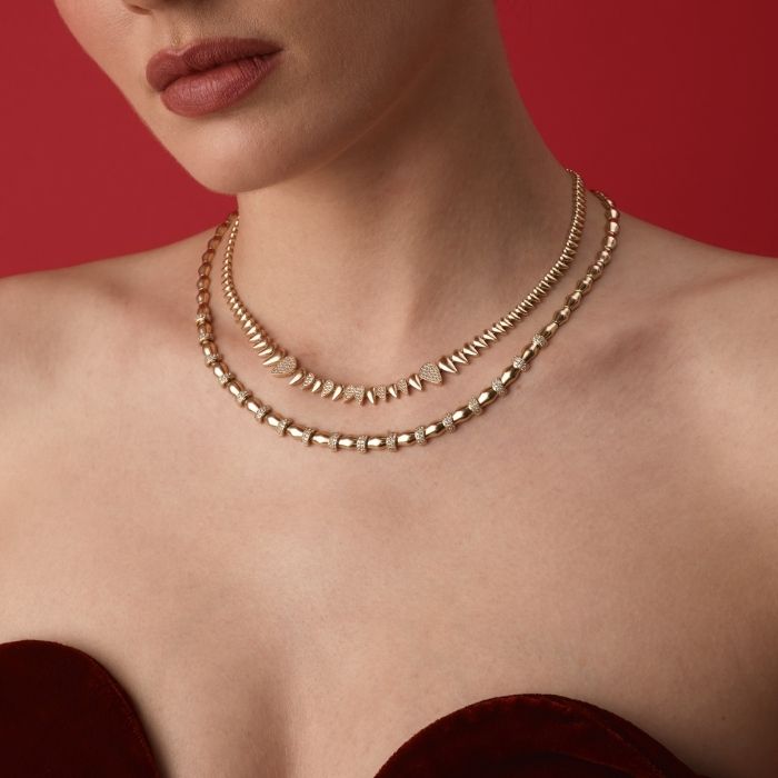 Taşlı Damla Form Altın Set - Rayna