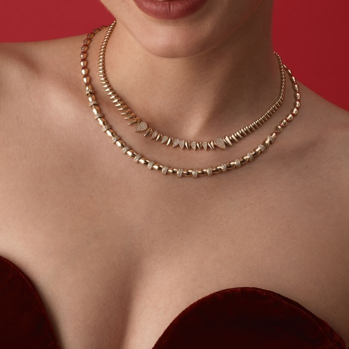 Taşlı Damla Form Altın Set - Rayna (1)