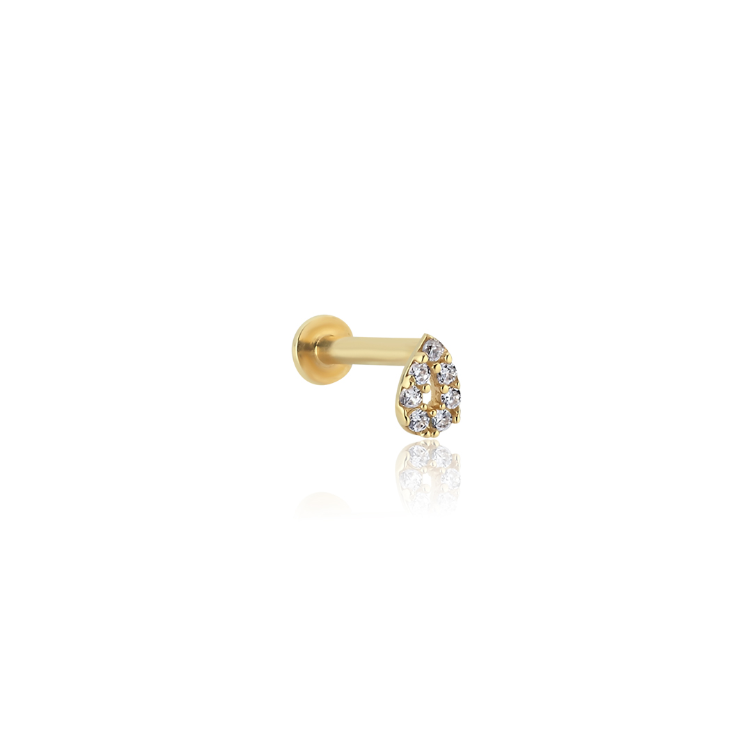 Taşlı Damla Tragus Piercing - 1