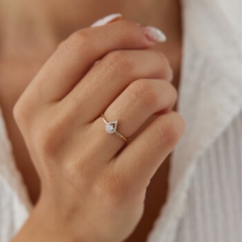 Taşlı Damla Yüzük - Nüans (1)