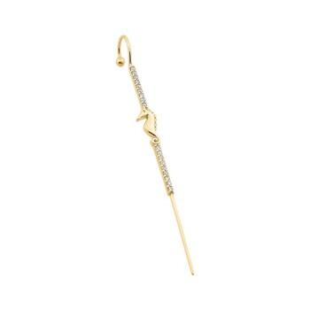 Taşlı Deniz Atı Motifli Hook Baston Küpe - Dianora