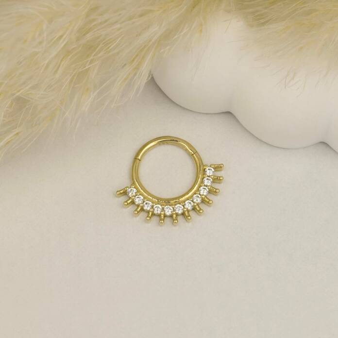 Taşlı Diken Motifli Helix Piercing - 3