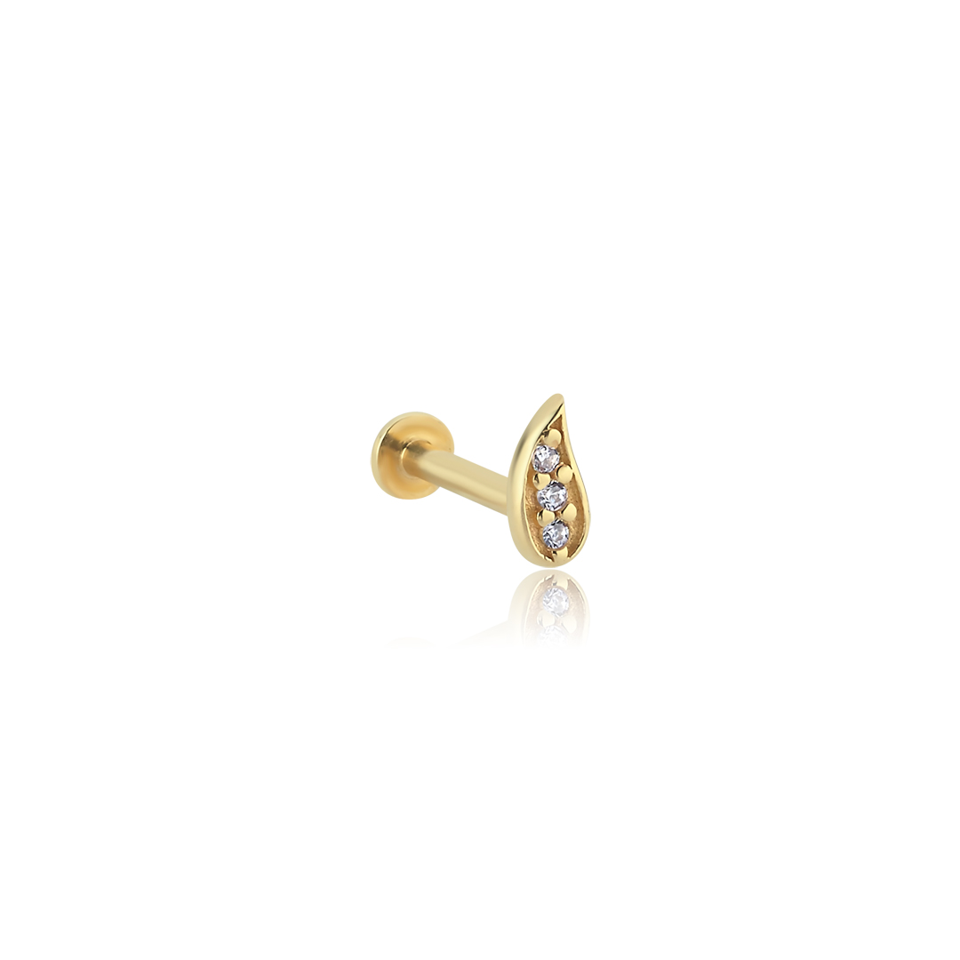 Taşlı Droplet Tragus Piercing - 1