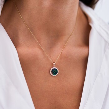 Taşlı Dünya Kolye - Rayna