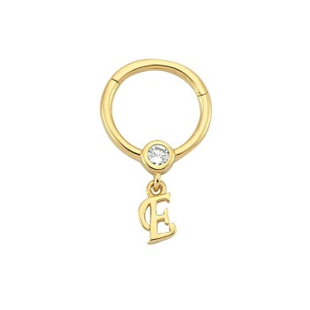 Taşlı E Harfi Sallantılı Helix Piercing - Dianora
