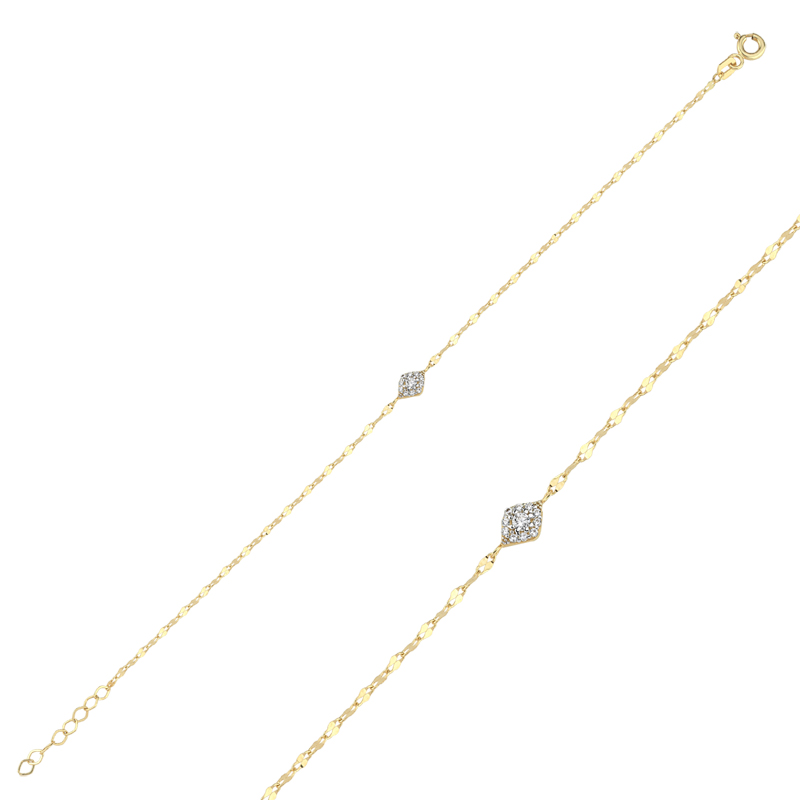 Taşlı Elips Bumerang Bileklik - Gökhan Bera