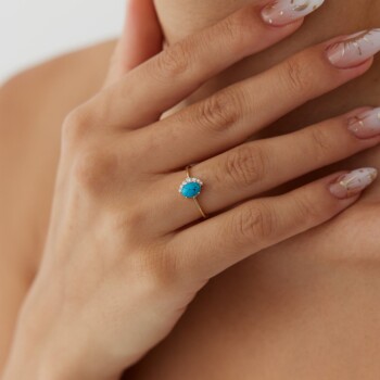 Taşlı Firuze Yüzük - Nüans