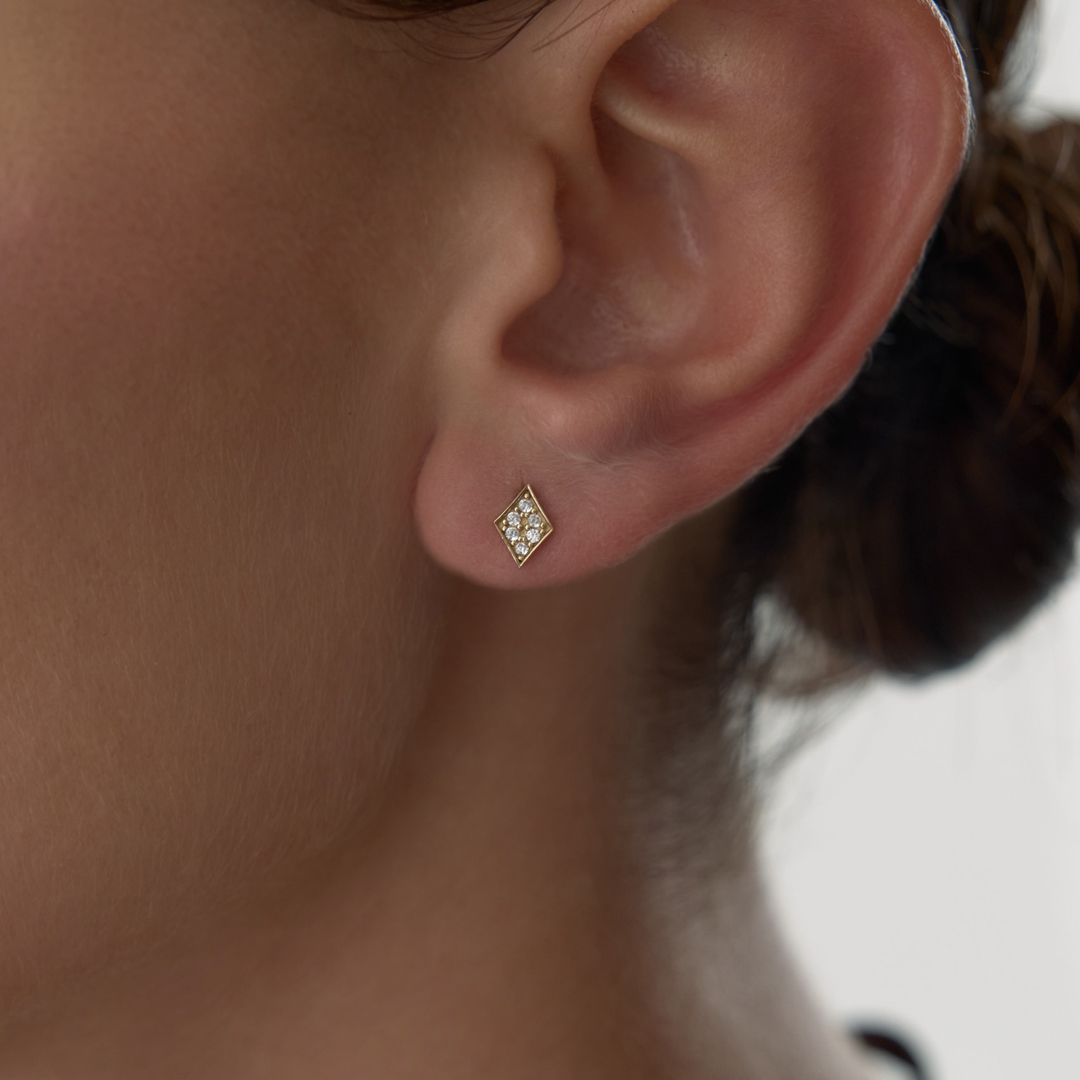 Taşlı Geometrik Küpe - 1