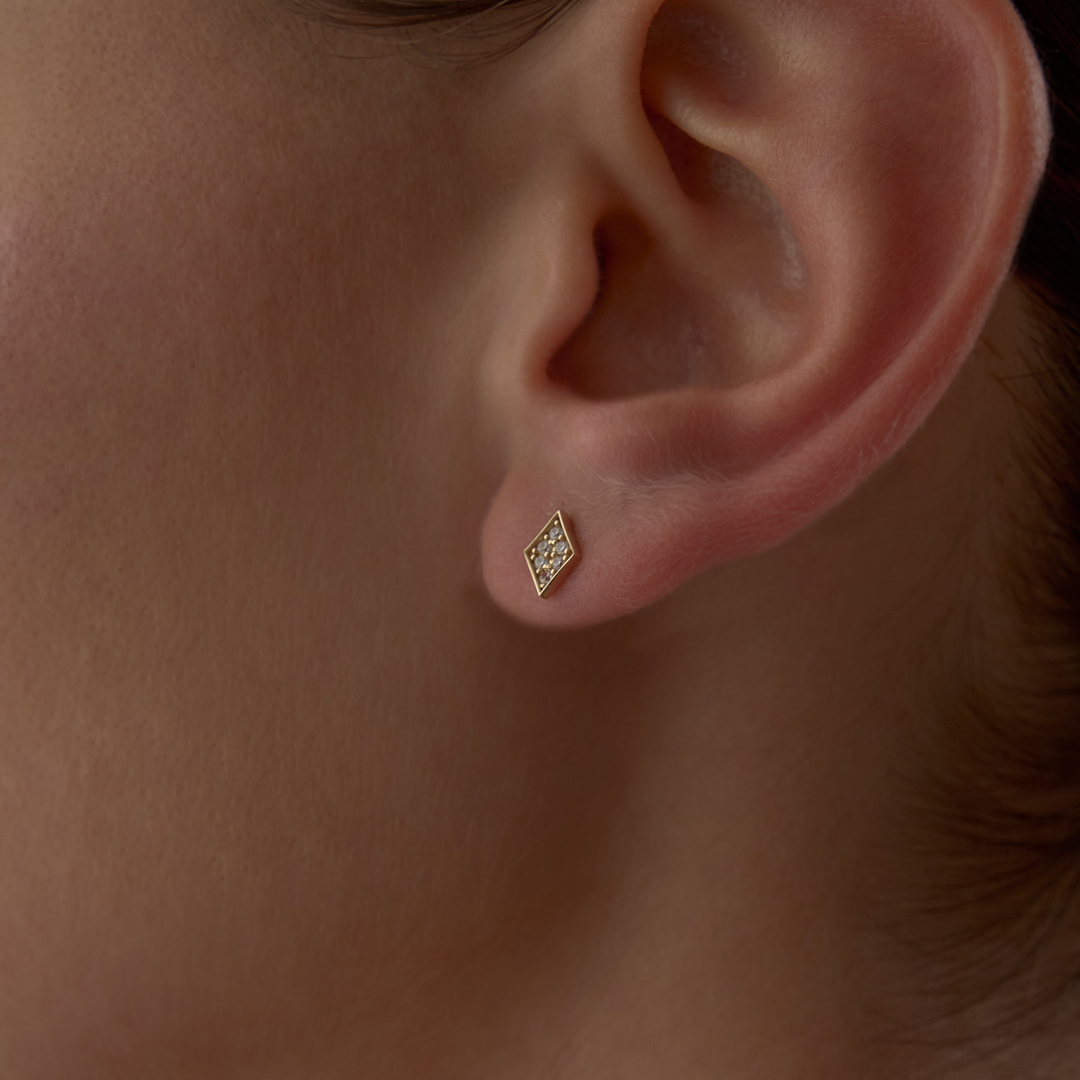 Taşlı Geometrik Küpe - 2