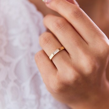 Taşlı Geometrik Yüzük - Rayna