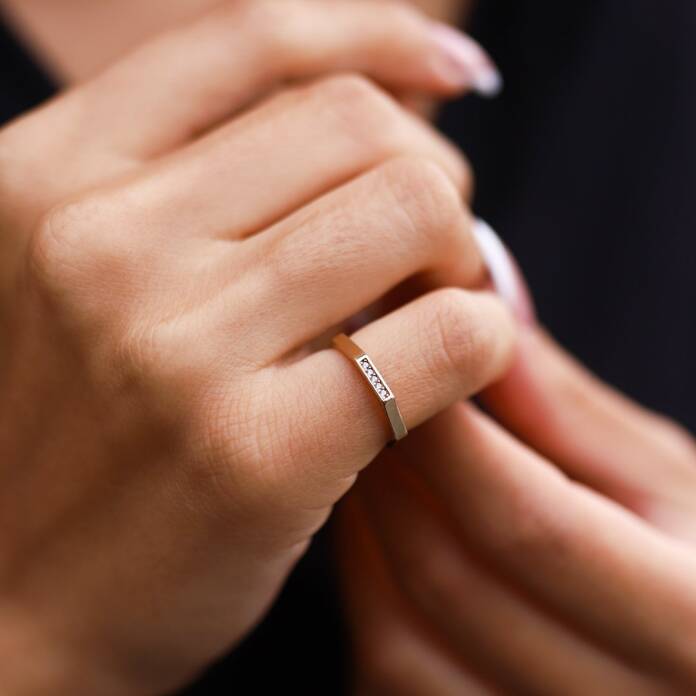 Taşlı Geometrik Yüzük - 1