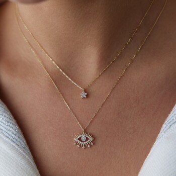 Taşlı Göz Kolye - 4