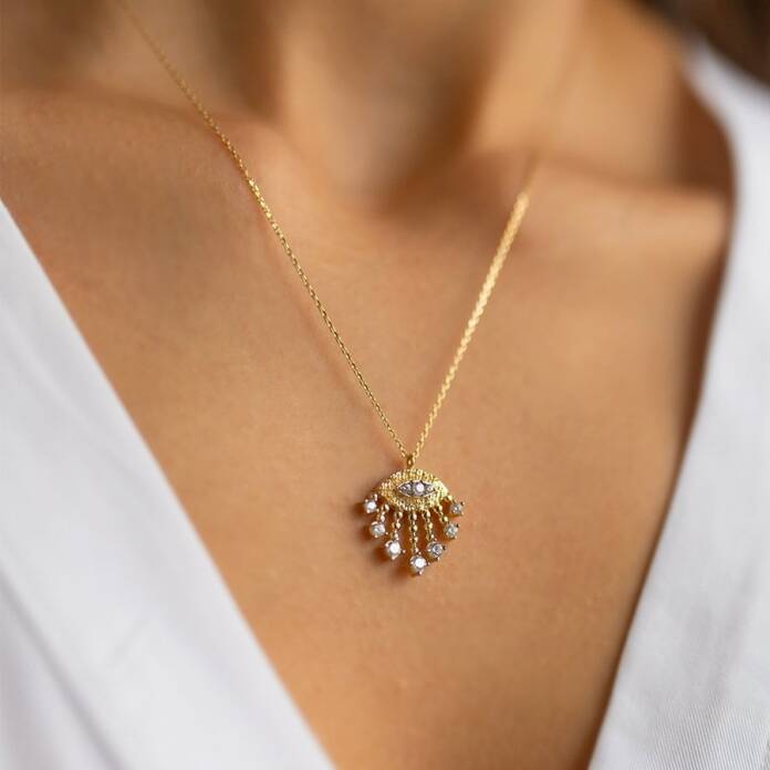 Taşlı Göz Kolye - 1