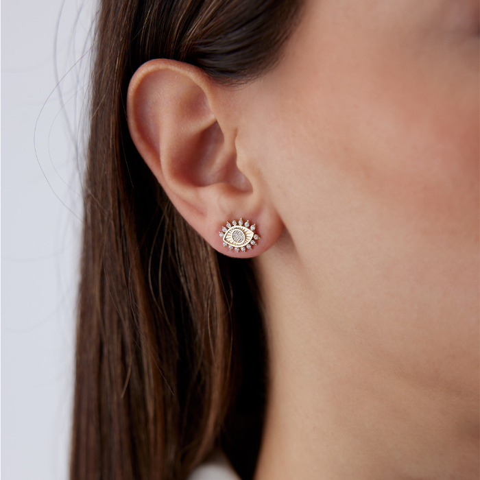 Taşlı Göz Küpe - Rayna (1)