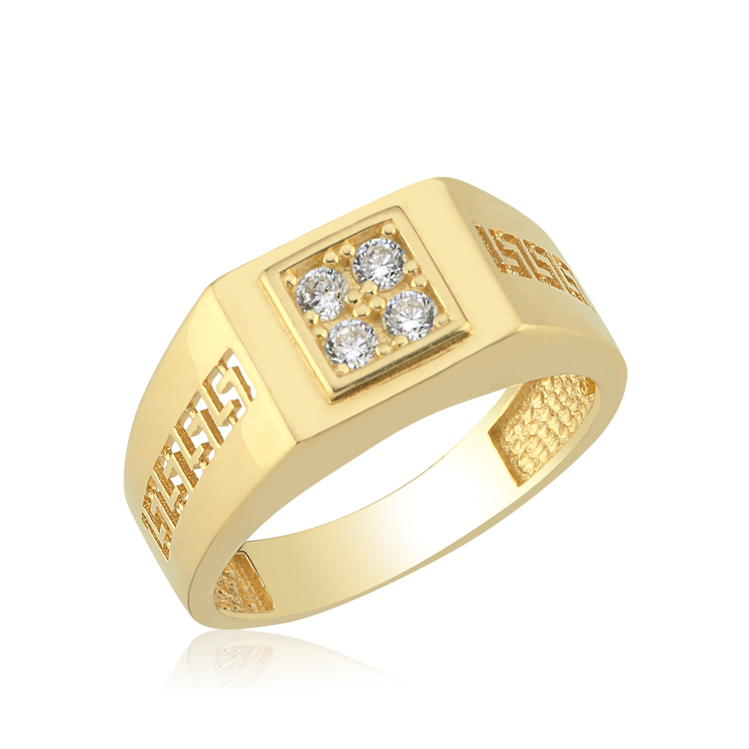 Taşlı Greek Erkek Yüzük - 1