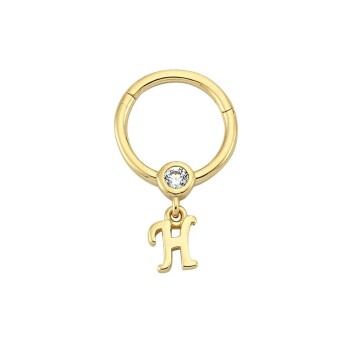 Taşlı H Harfi Sallantılı Helix Piercing - Dianora
