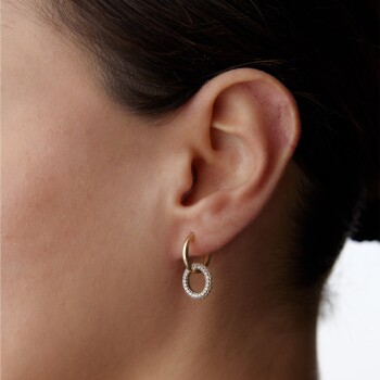 Taşlı Halka Küpe - CNR