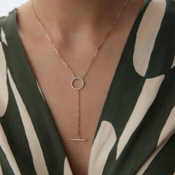 Taşlı Halka ve Çubuk Kolye - Rayna