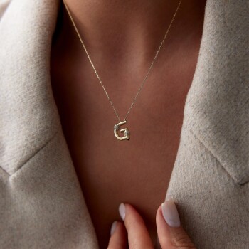 Taşlı Harf Kolye - 1