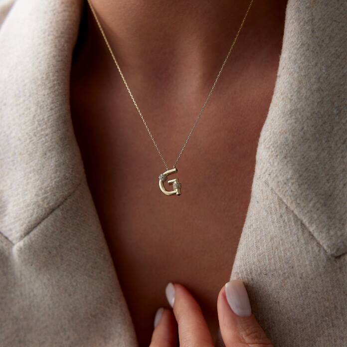 Taşlı Harf Kolye - 1