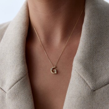 Taşlı Harf Kolye - 2