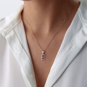 Taşlı Harf Kolye - İkbal