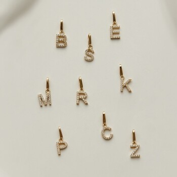 Taşlı Harf Kolye Ucu - RİTİM