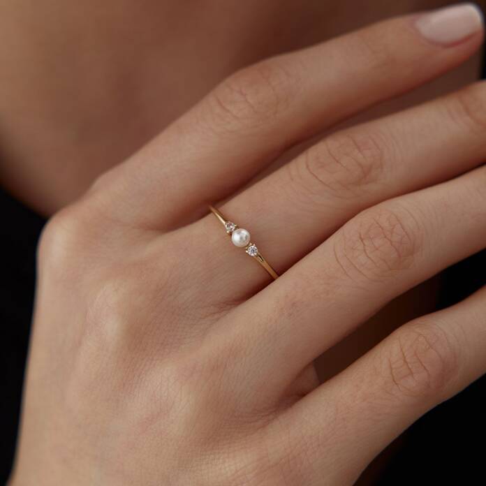 Taşlı İnci Yüzük - 1