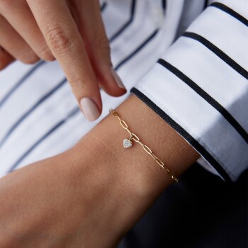 Taşlı Kalp Charm Bileklik - Alen