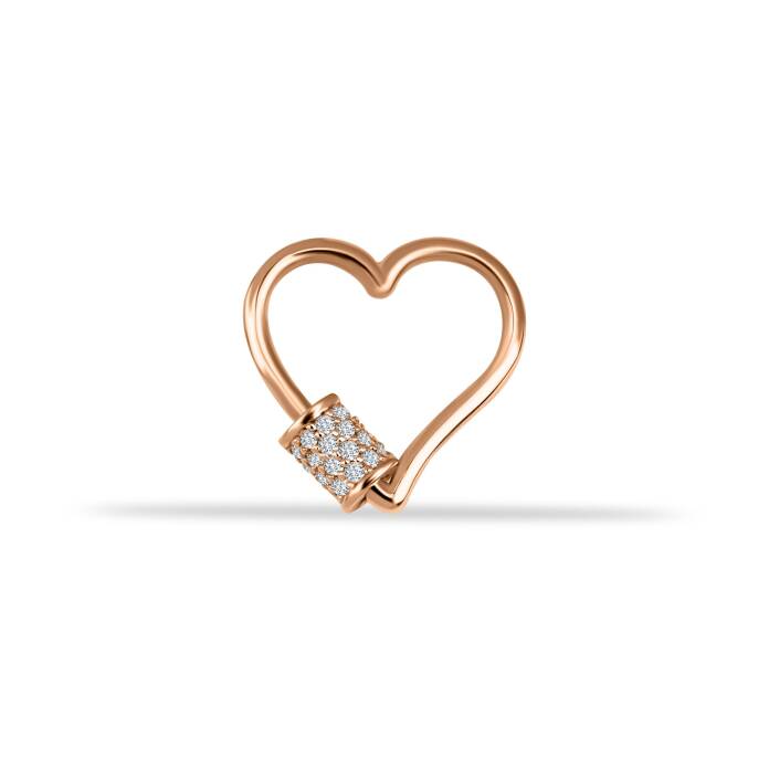 Taşlı Kalp Charm Kilidi - 1