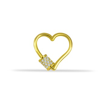 Taşlı Kalp Charm Kilidi - 2