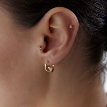 Taşlı Kalp Cleat Küpe - Koçak (1)